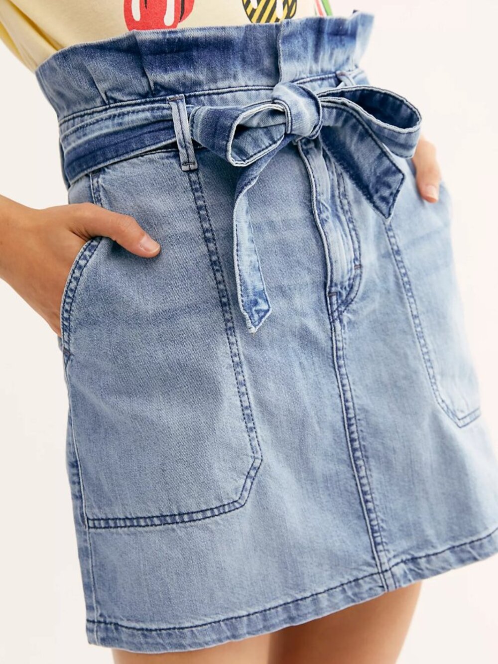 Free People Blue Denim Mini Skirt Splendor In The Grass Size 8